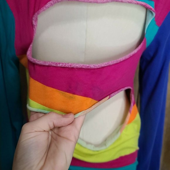 Nike Long Sleeve Color Block T Shirt Custom Cut - Picture 8 of 12